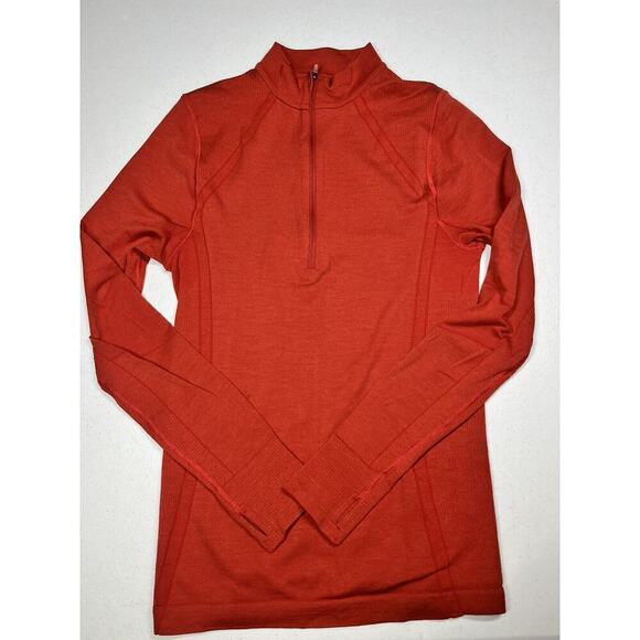Equestrian Goode Rider Red 1/4 Zip Pullover Long Sleeve Wool Blend SIze M - Picture 1 of 6